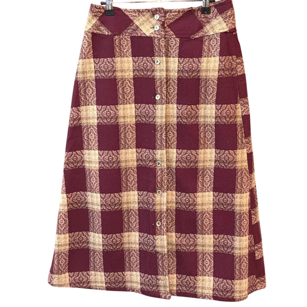 Vintage Canda International Plaid Skirt Dark Academia Cottagecore Mod Fallcore